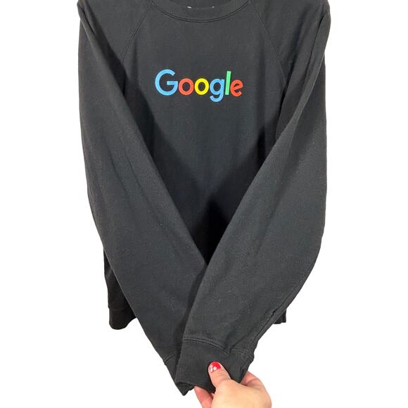 Google Sweatshirt Womens XL Black Crewneck Authentic Merch Employee Tech - Picture 4 of 5